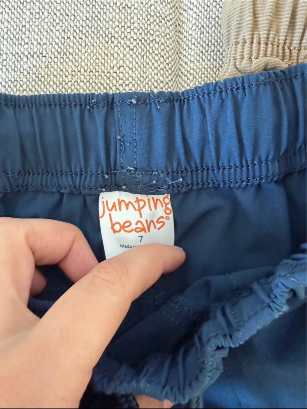 jumping beans Kids 3-Pack Elastic Drawstring Shorts in Blue and Tan
